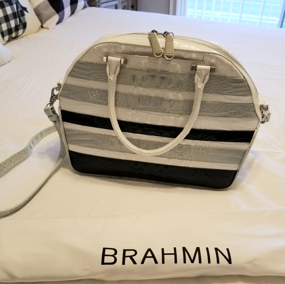 Brahmin Hudson Satchel in Sea Glass Vineyard Crossbody  NEW WITHOUT TAGS